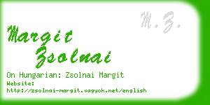 margit zsolnai business card